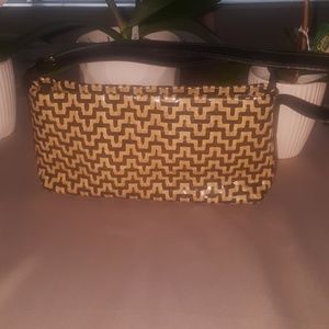 Leather woven handbag